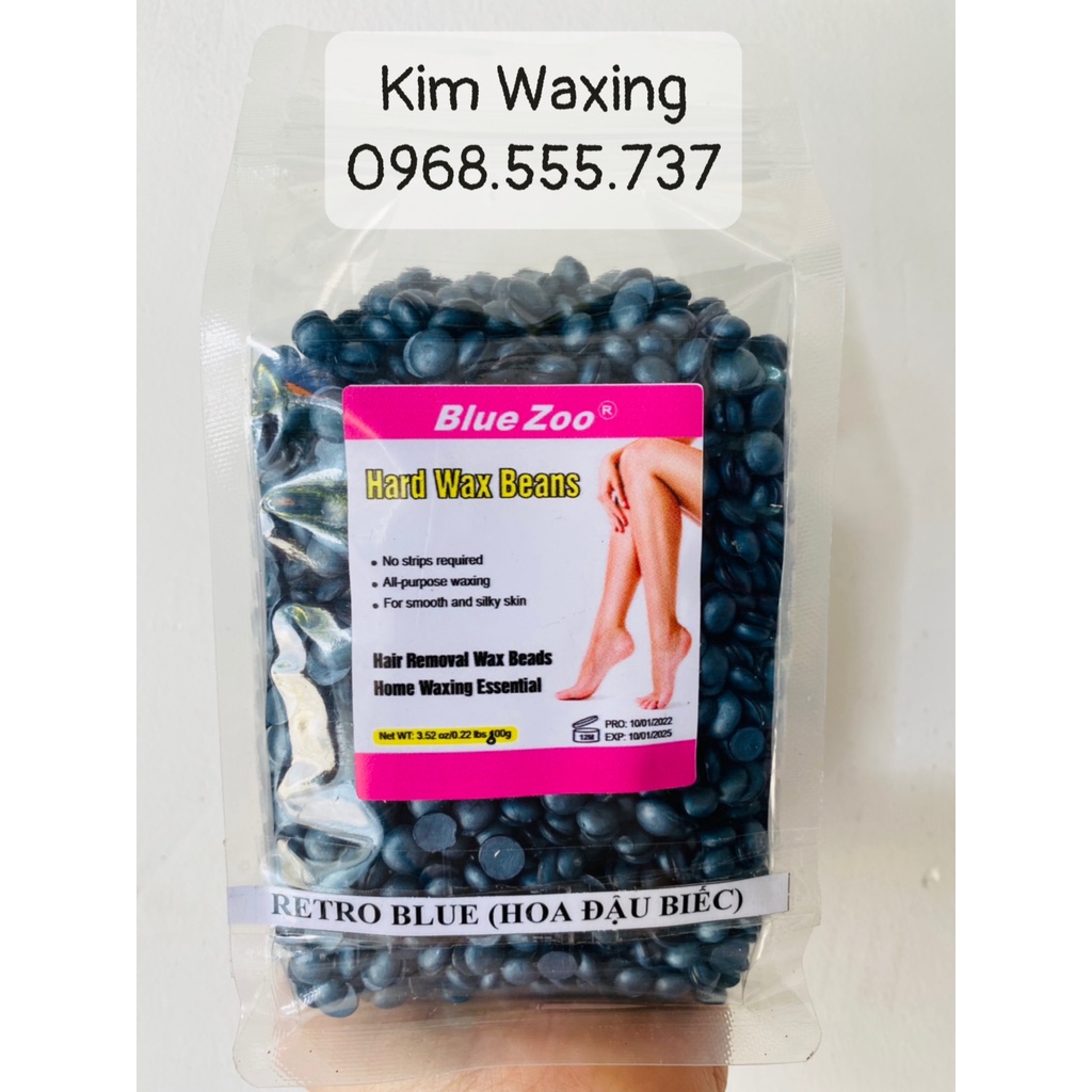 100g Sáp wax lông Bluezoo Premier Retro Hoa đậu biếc Siêu dưỡng giúp lông mọc chậm sau wax