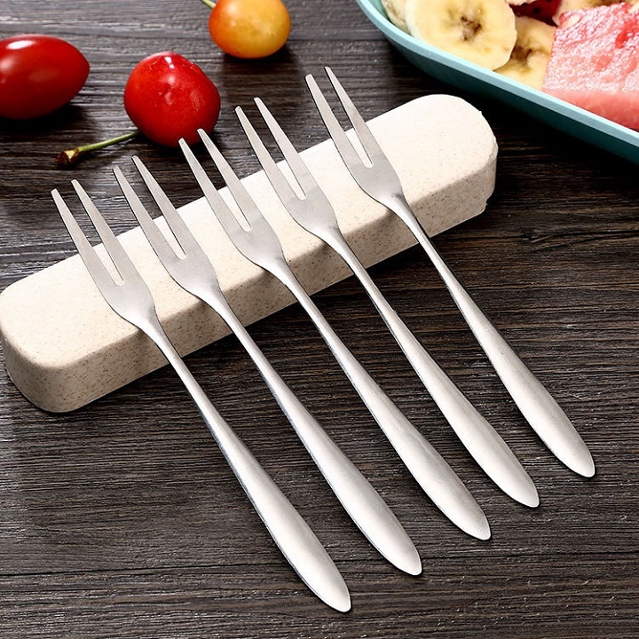 Dĩa khều ốc, nĩa ăn hoa quả, kim nhể ốc, inox 2 răng sáng bóng bền đẹp