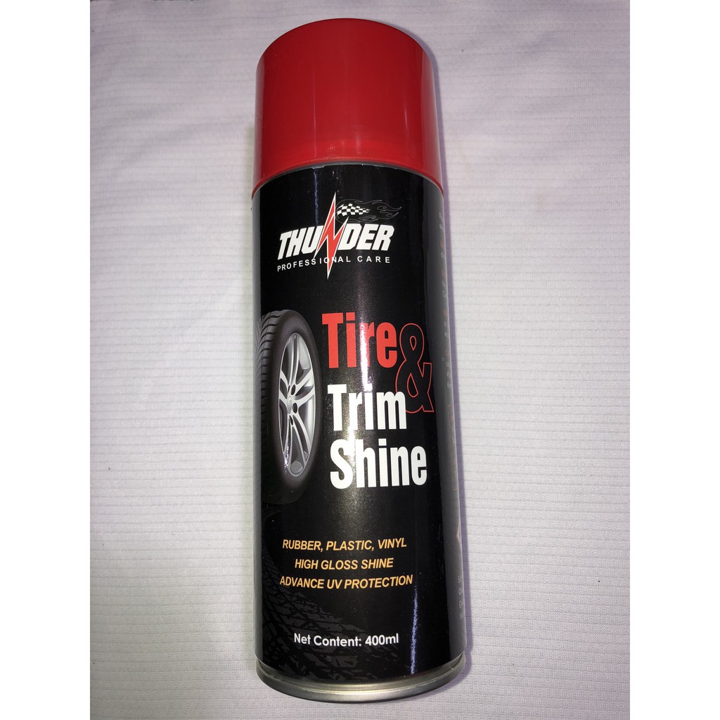 Combo Chai Xịt Dưỡng Nhựa Nhám Vỏ Xe Thunder Tire &amp; Trim Shine 400ml Chuyên Làm Bóng Nhựa Đen, Vỏ Xe Độ Bền Cực Cao