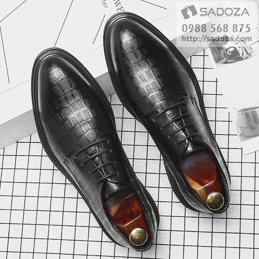 Giày Da Nam Da Bò - FREESHIP - Giày Nam Công Sở Cổ Thấp Dập Vân Sành Điệu GNK149 | BigBuy360 - bigbuy360.vn