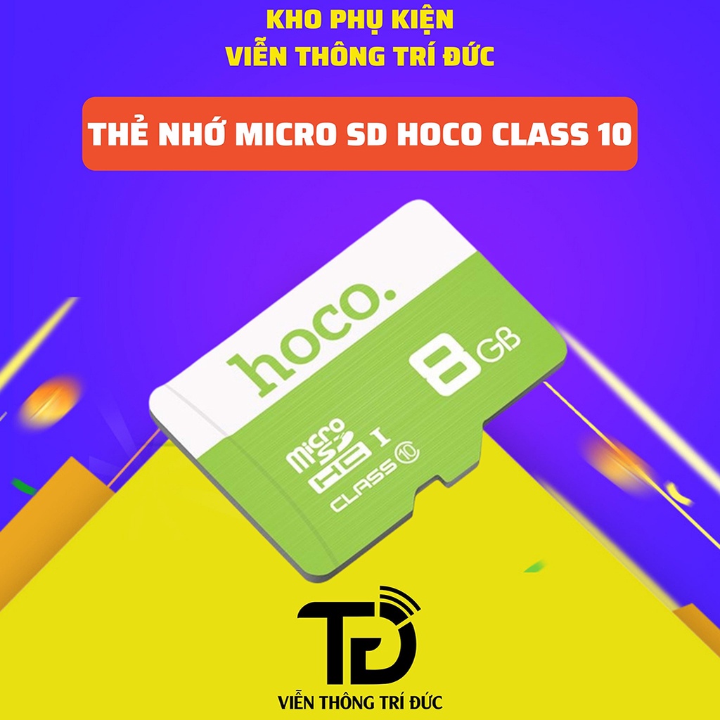 Thẻ Nhớ Micro SD Hoco Class 10 - Tốc Độ 90MB /Giây - 4Gb/8Gb/16Gb/32Gb/64Gb/128Gb Phù hợp Gắn Camera, điện thoại...