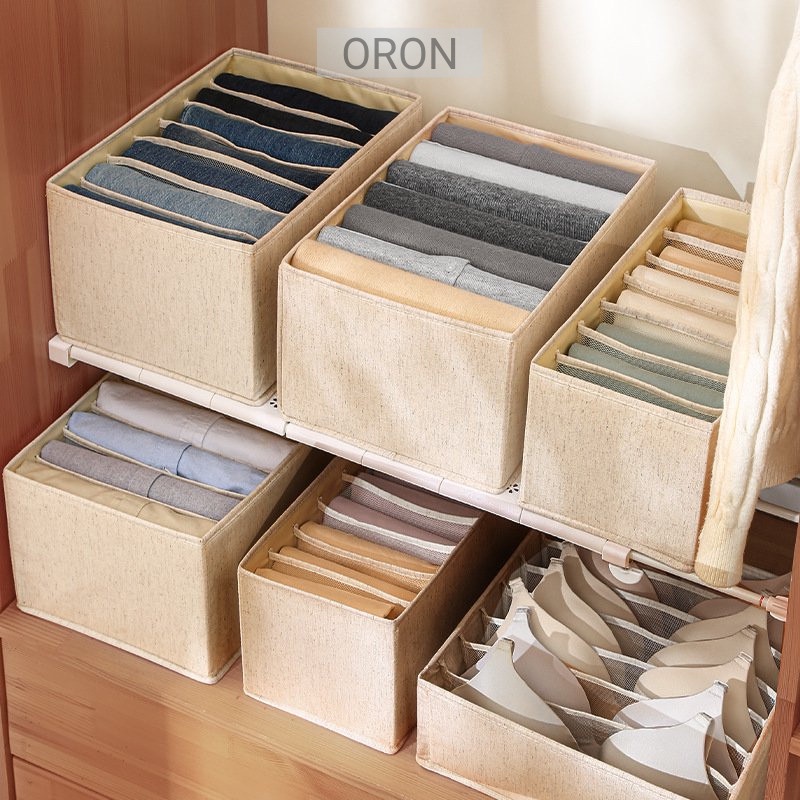 Hộp vải đựng quần áo chia ngăn có nắp, hộp vải đựng đồ HV4 Oron