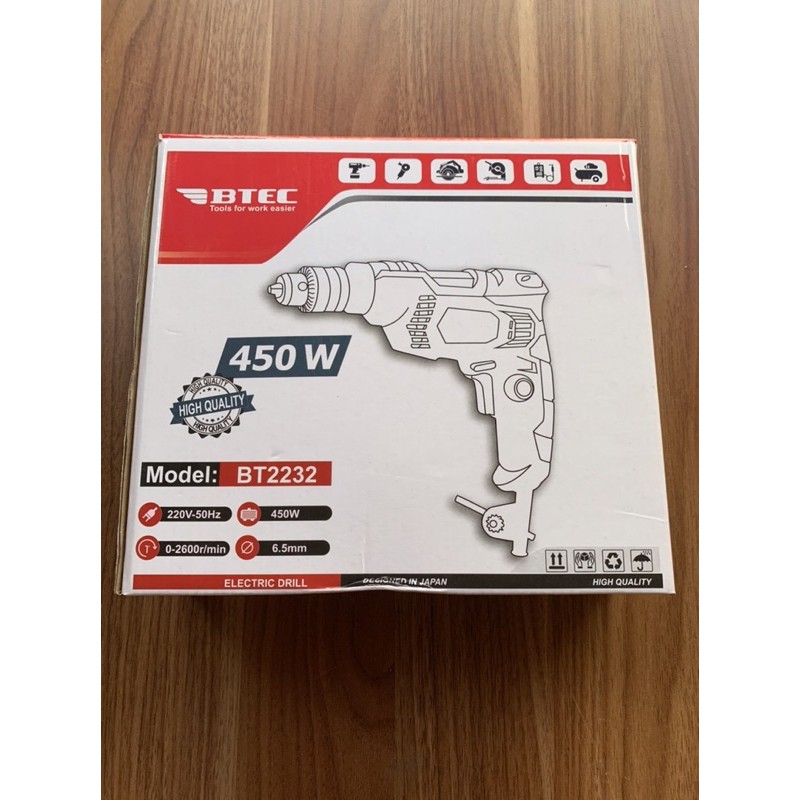 máy khoan điện , bắn vít , khoan lỗ khoan BTEC công suất 450w