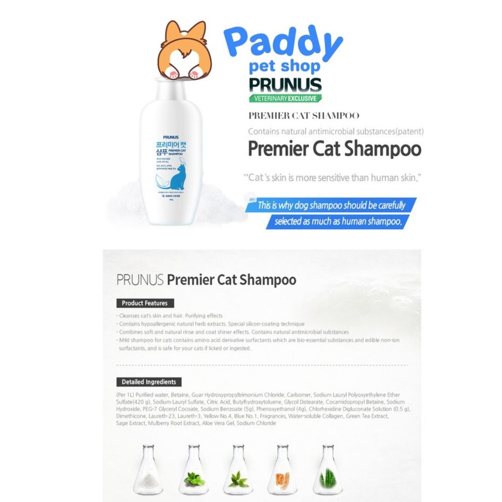 Sữa Tắm Mèo Cao Cấp Prunus Premier Cat (400ml)