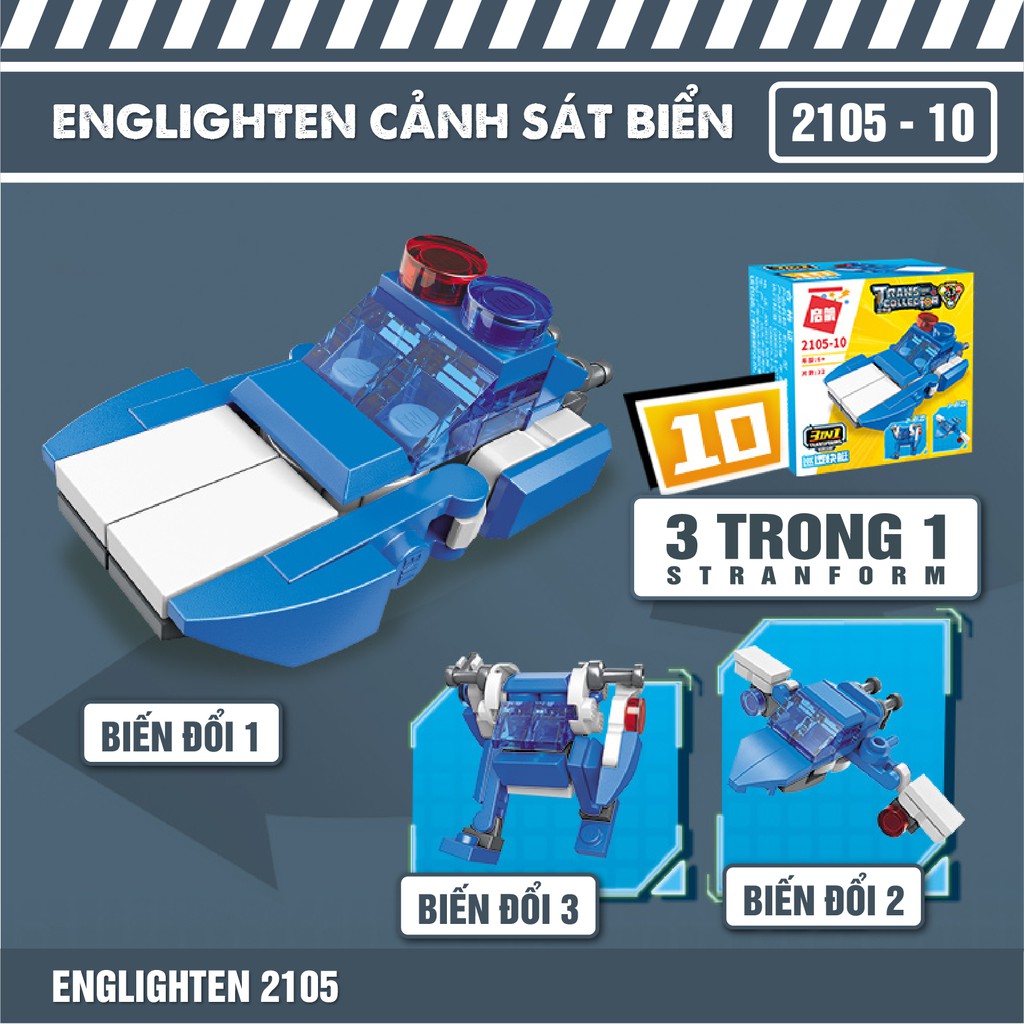 Đồ chơi xếp hình Enlighten 2105 công trường / cảnh sát