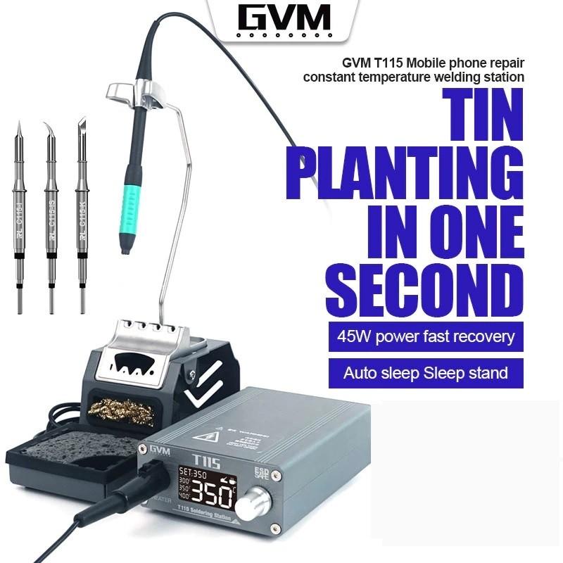 Máy hàn GVM T115 sử dụng mũi hàn C115 lên nhiệt nhanh, mũi câu siêu nhỏ