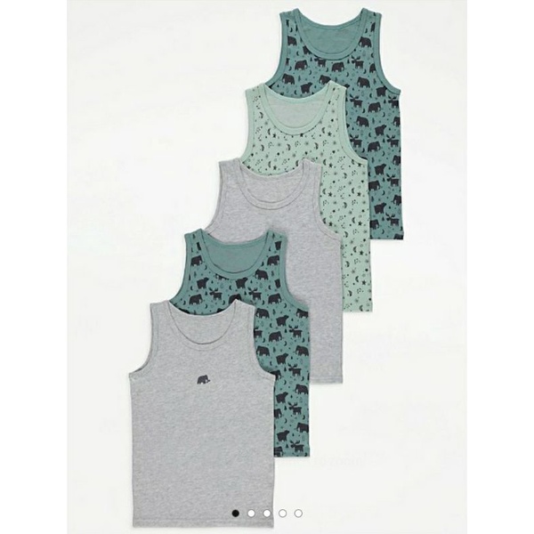 Set 5 áo ba lỗ cotton cho bé trai G.eorge A.uth size 1.5/2y đến 9/10y