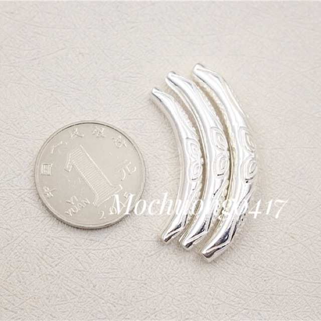 SỈ SIÊU RẺ  Charm ống bạc chạm hoa sen hàng đẹp - Bạc xịn loại 1, PH047