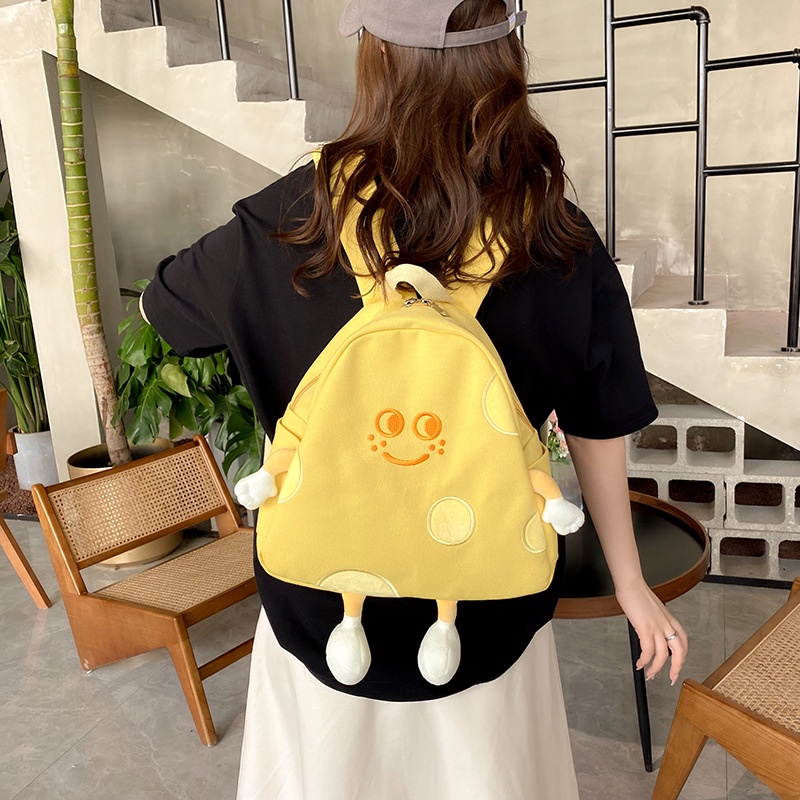 Ba Lô Vải Cỡ Lớn In Hoạt Hình Phô Mai Kiểu Nhật Bản Dễ Thương Cho Nữ
