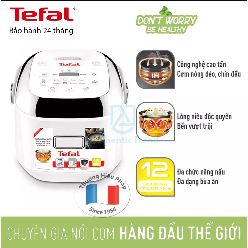 Nồi cơm điện Cao Tần Tefal RK604165 Chính Hãng 0.7 lít - Lòng nồi dày 2mm 6 lớp chống dính độc quyền