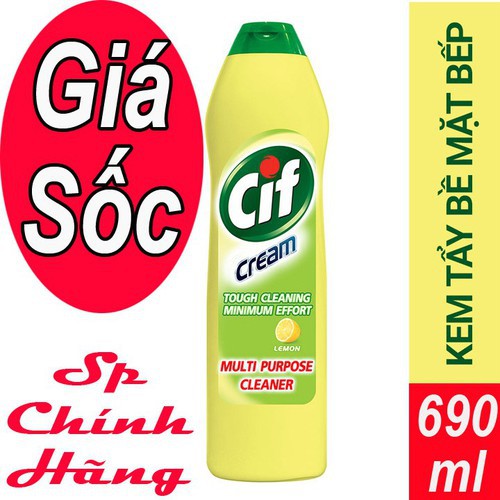 [Mã HCMST5 giảm 10K đơn 99K] Kem Tẩy Đa Năng Kháng Khuẩn Cif Hương Chanh (500ml)