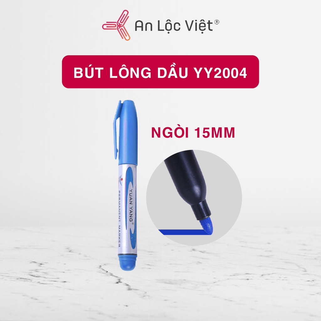 Combo 5 cây Bút Lông Dầu YY2004 Ngòi 15mm Màu Xanh Dương