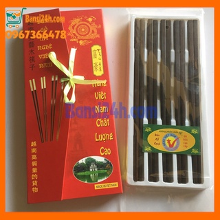 Hộp 10 đôi đũa gỗ trắc đỏ việt nam hàng chất lượng cao
