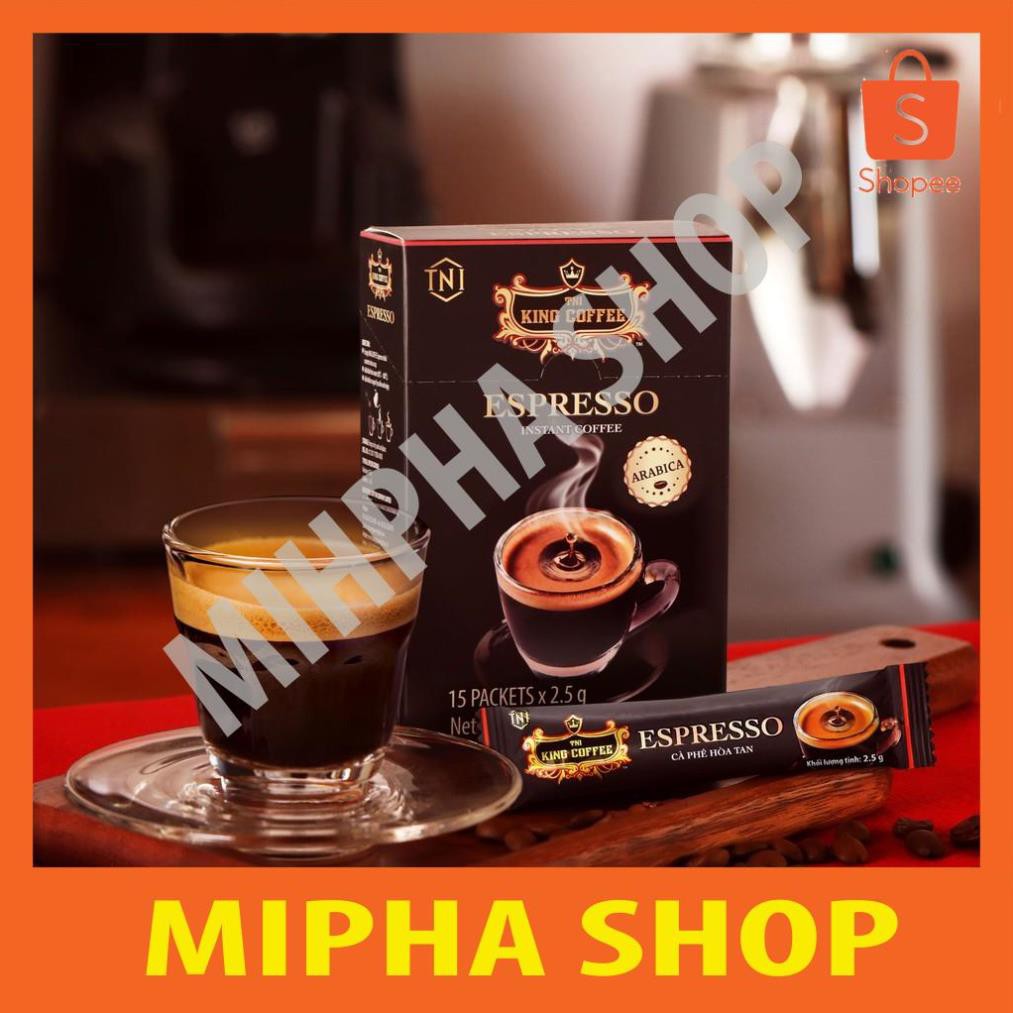 Cà Phê Đen Hòa Tan Espresso KING COFFEE - Hộp 15 gói x 2.5g - Arabica café hòa tan đậm hương vị cà phê Ý | BigBuy360 - bigbuy360.vn