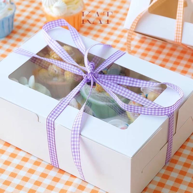 Ruy Băng Vải Trang Trí Bánh Hoạ Tiết Sọc Caro - KAT Official Store