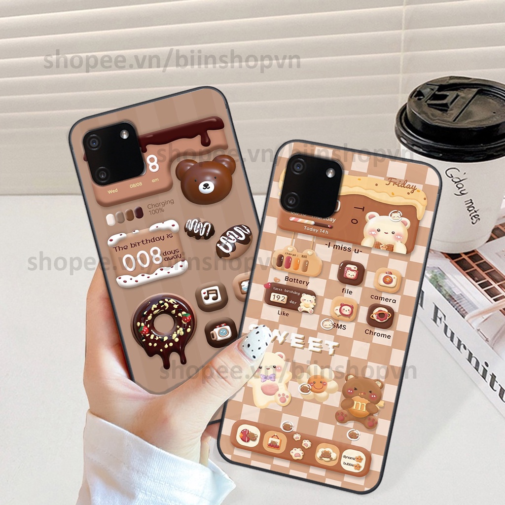 Ốp Realme C11 2020 in hình gấu chocolate kẹo ngọt siêu đẹp siêu xinh