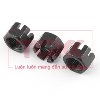 Đai ốc khía thép đen M10-M22