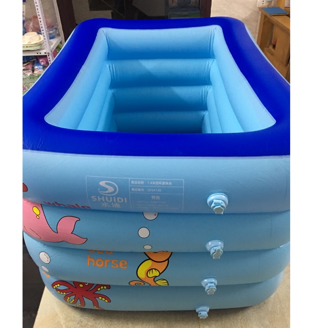 Combo bể bơi sâu lòng 4 tầng 1m40 + bơm điện + phao tập bơi