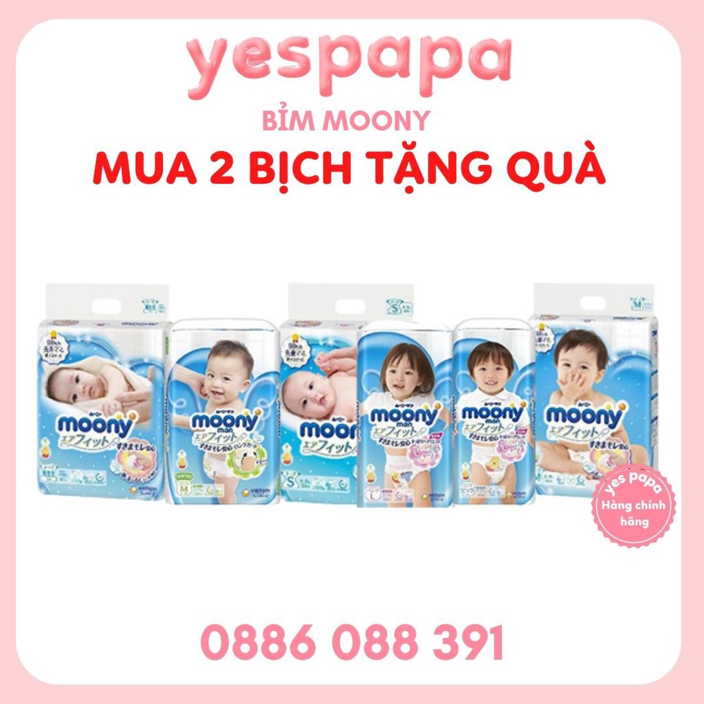 Bỉm Moony/ Moony Natural nội địa Nhật quần/dán size NB90/S82/M58/L44/XL38