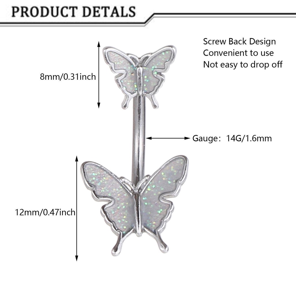 Khuyên Rốn Bằng Thép Không Gỉ 316L Màu Sắc Thời Trang