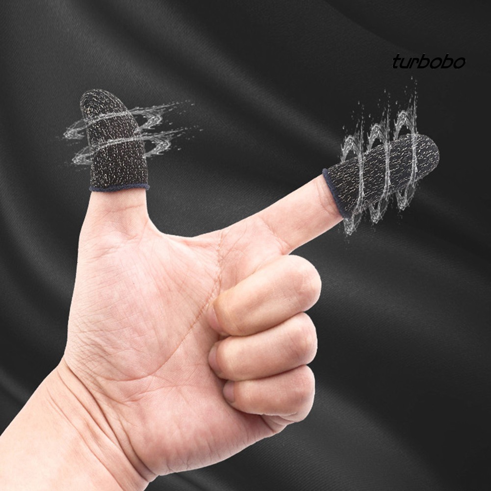 SJPJ_1/2Pcs Non-Slip Breathable Touch Screen Finger Sleeve Controller for Phone Games