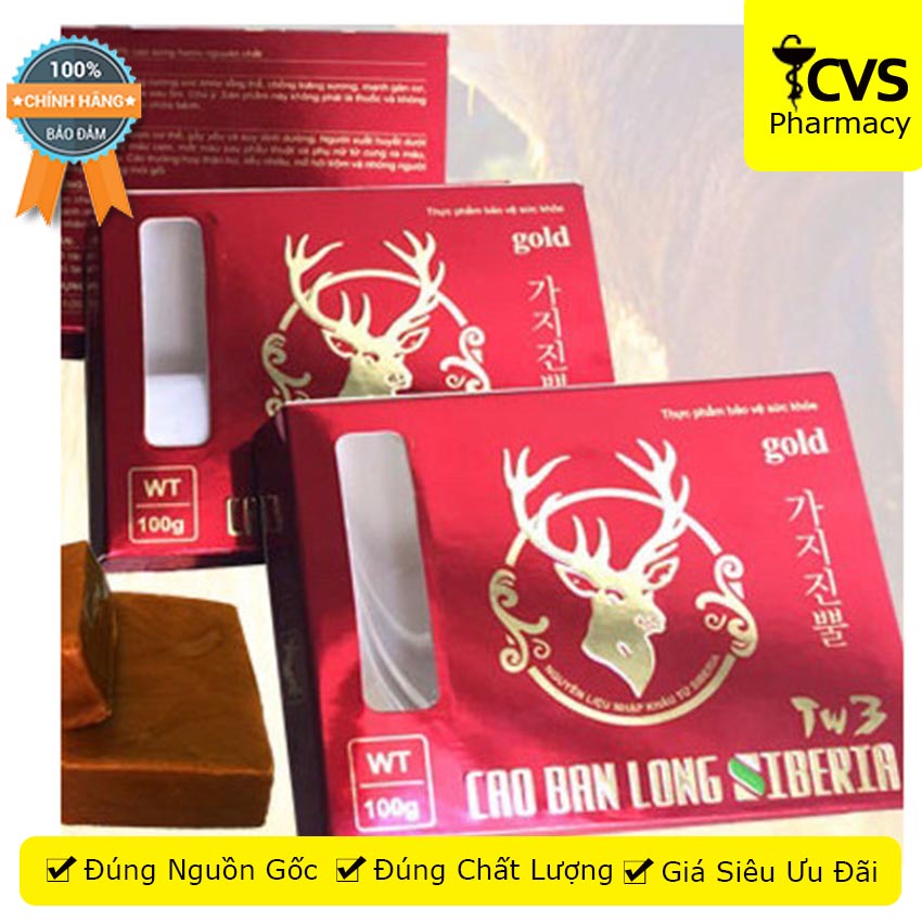 Cao Ban Long Siberia Tw3 giúp bổ trung, ích khí, cường tinh, cầm máu &amp; tiêu sưng 100g , Cvspharmacy