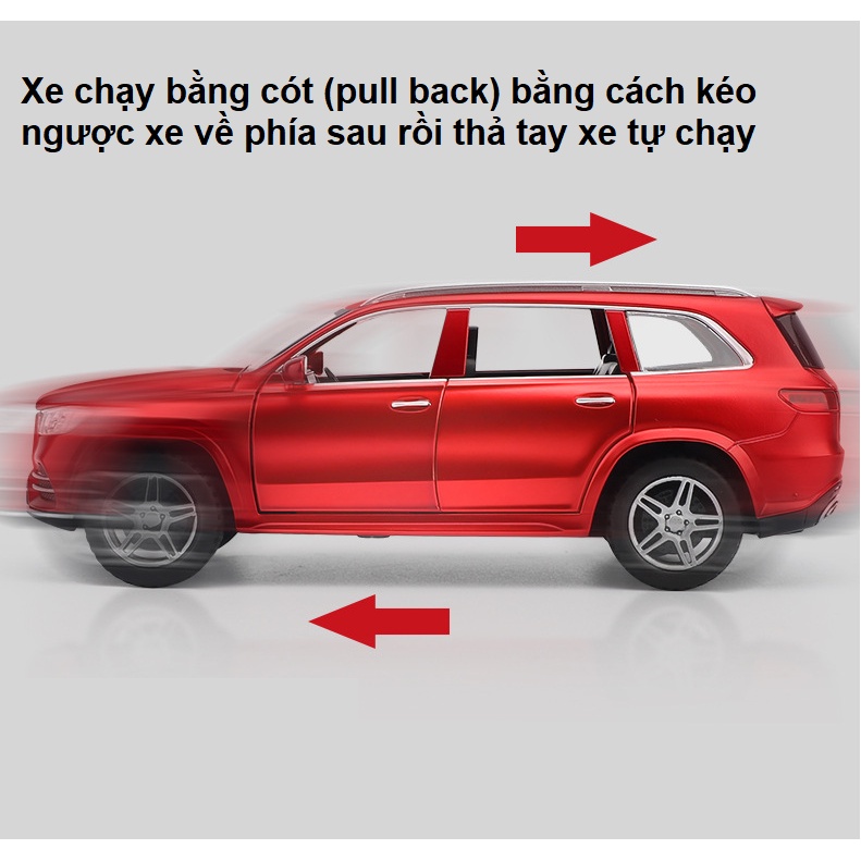 Đồ chơi trẻ em mô hình xe Mercedes GLS 580 tỉ lệ 1:32 xe bằng kim loại có âm thanh và đèn mở các cửa