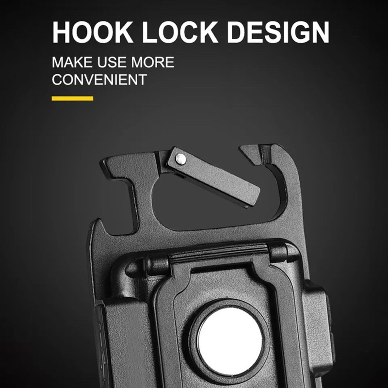 Đèn pin mini tích hợp móc treo chìa khoá mở bia soi siêu sáng