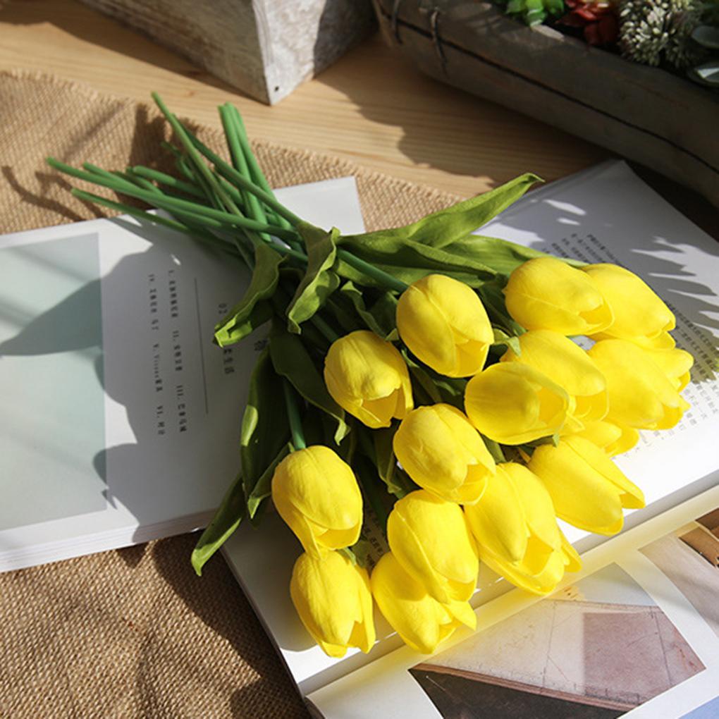 Bộ 5 Bông Hoa Tulip Nhân Tạo Chất Liệu PU Dùng Để Trang Trí Tiệc Cưới