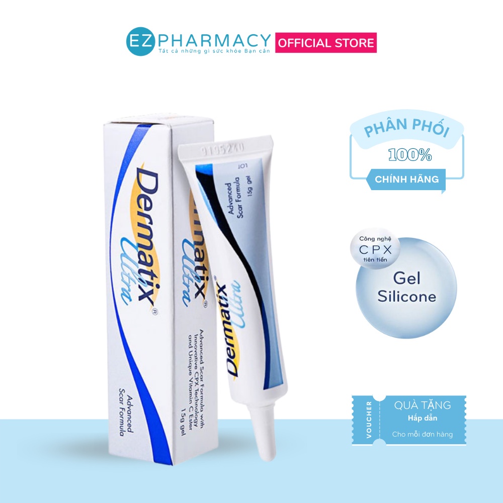 Dermatix Ultra Gel Làm Mờ Sẹo Thâm, Sẹo Lồi fullsize 15g chính hãng