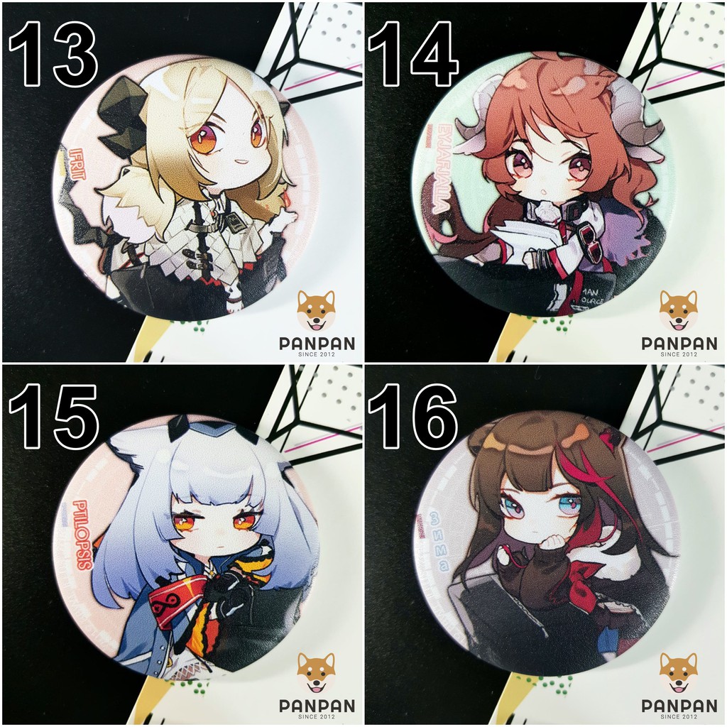 Huy Hiệu Lẻ Arknights 18 Nhân Vật (6CM)