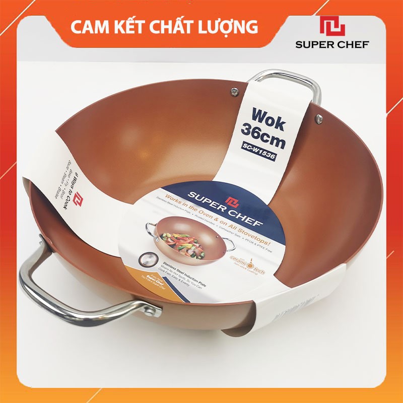 Chảo Chống Dính Ceramic Sâu Lòng Super Chef Chiên Xào Tiện Lợi