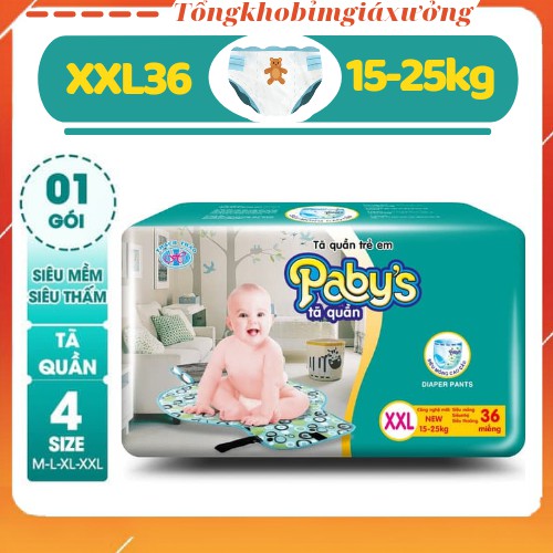 {ƯU ĐÃI ĐẶC BIỆT}Tã Quần Đại Pabys Thạch Thảo XXL36