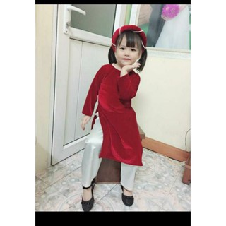 Áo dài nhung bé gái