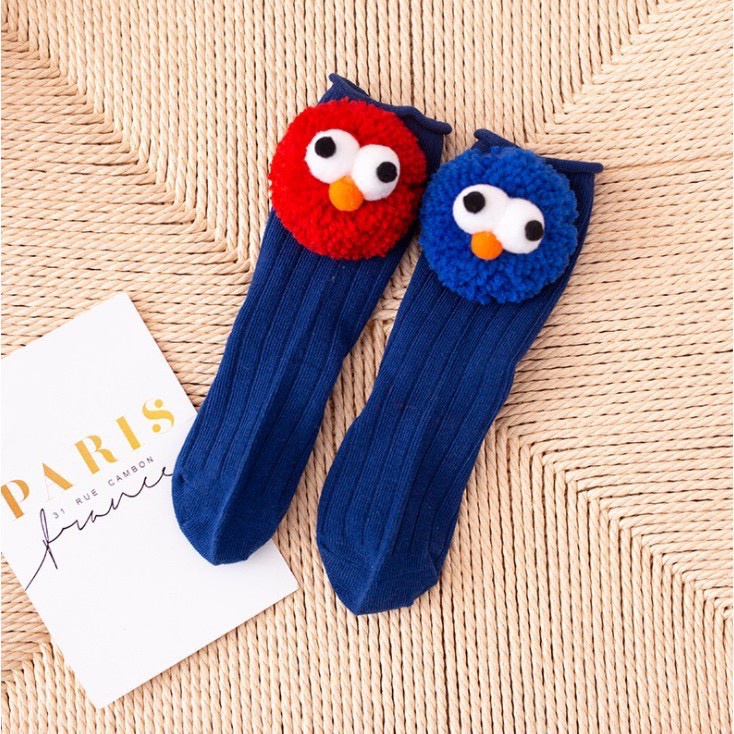 Tất cao cổ hình mắt chim 3d cho bé