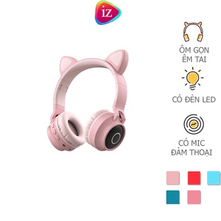 Tai nghe bluetooth, headphone tai mèo âm thanh chuẩn chân thật có mic