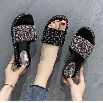 Dép Nữ Đế Xuồng Cao Gót Quai Ngang 6Cm