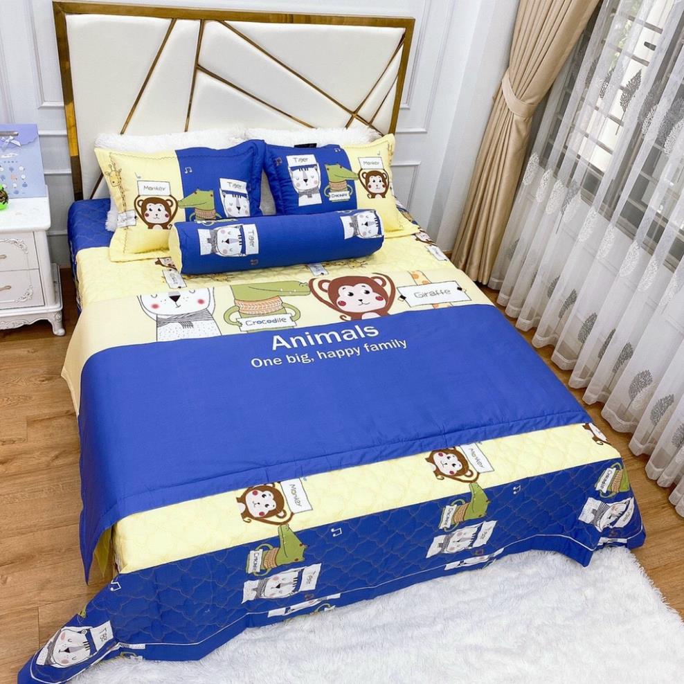 [KHAI TRƯƠNG SHOP] Bộ Chăn Ga Gối Phủ Trần Bông Cotton Living Mẫu Hot Nhất 2021