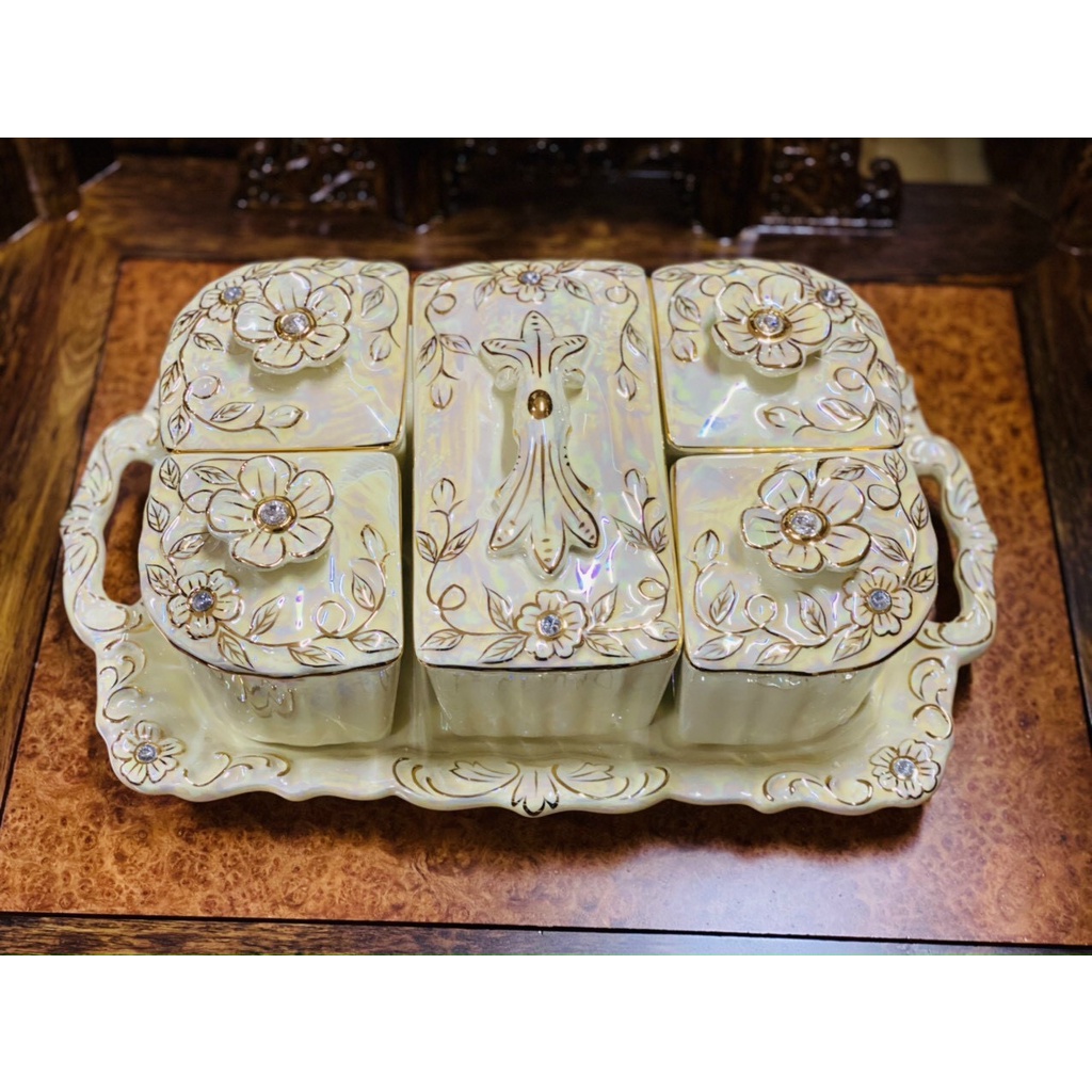 Khay mứt sứ cao cấp hoàng gia