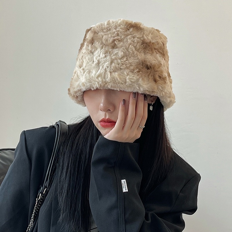 Mũ lông bucket chụp đầu mix màu hottrend