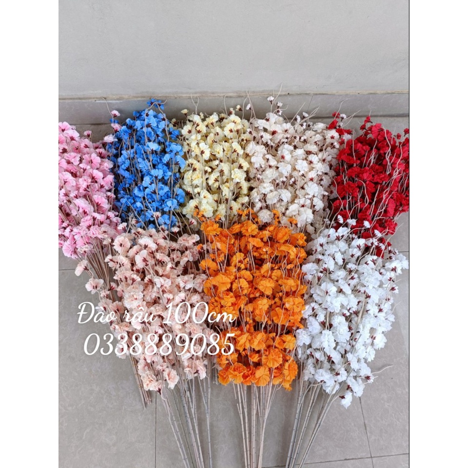 ẢNH THẬT - Cành Đào Giả Cành Đào Râu 1m Trang Trí Tết Cực Đẹp đủ màu - sẵn kho