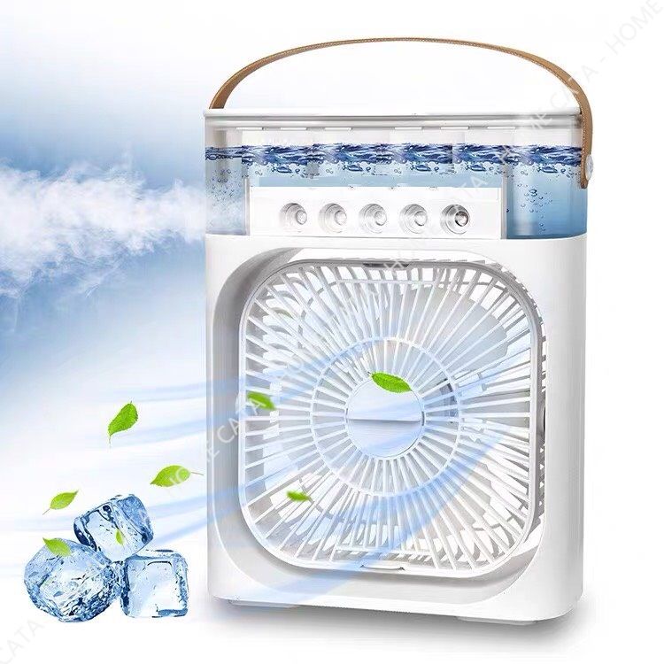 Quạt Đá Điều Hòa Hơi Nước Mini Để Bàn - Quạt Điều Hòa Mini Có Khay Chứa Đá