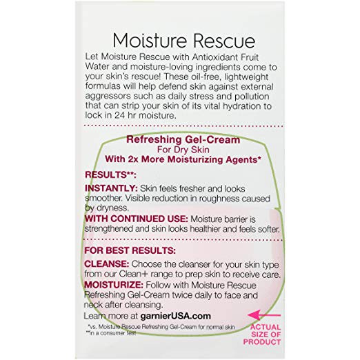 Kem dưỡng ẩm cho da mặt khô Garnier SkinActive Moisture Rescue Face Moisturizer For Dry Skin 50g (Mỹ)