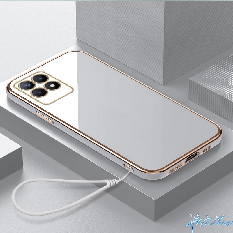 Ốp Điện Thoại Viền Dẻo Kèm Dây Đeo Sang Trọng Cho Realme 5 5i 6i 7i 8i 9i C3 8 9 Pro 5S 4G 5G
