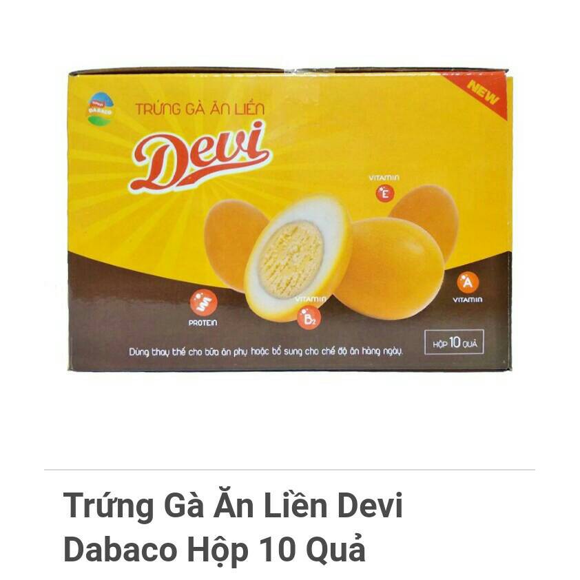 Combo 2 Trứng gà ăn liền Devi Dabaco hộp 10 quả