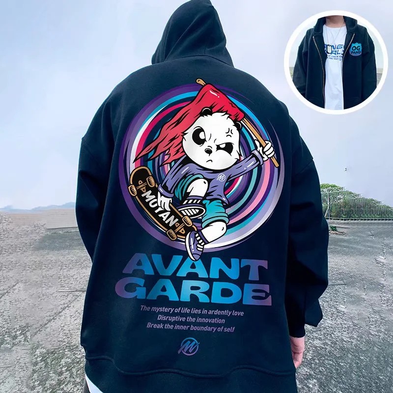 Áo Khoác Hoodie In Họa Tiết Gấu Trúc Phong Cách Âu Mỹ Thời Trang Cho Nam Có Size Lớn M-5Xl