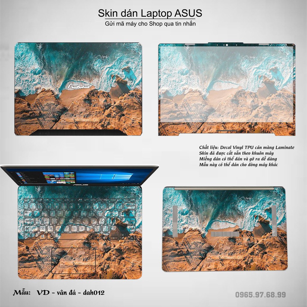 Skin dán Laptop Asus in hình vân đá (inbox mã máy cho Shop)