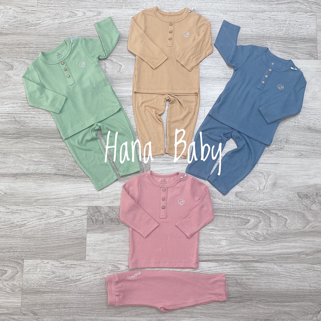 Bộ dài tay cổ tròn Bổ nẹp Molist Bu baby cho bé dưới 4 tuổi