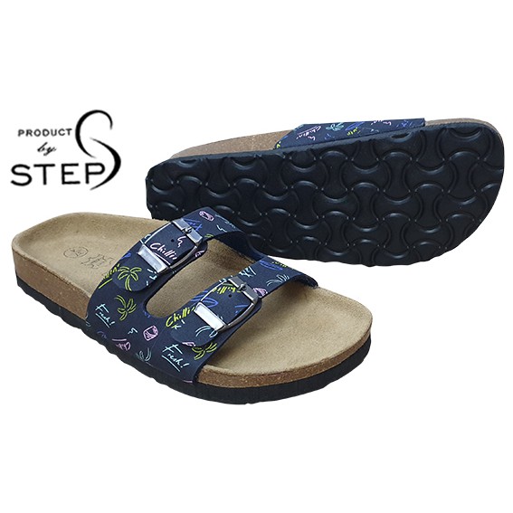 Dép đế trấu Nữ Quai EVA in hoa văn 2 khoá