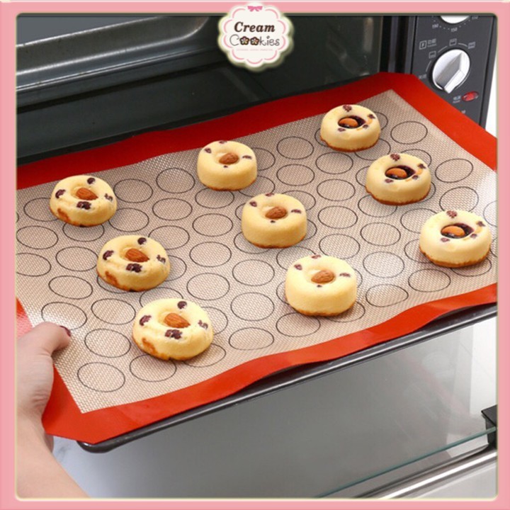 Tấm Lót Nướng Bánh Macaron Sợi Thuỷ Tinh Chống Dính/Thảm Lót Nướng Chịu Nhiệt Silpat Macaron Silicon 70 Ô 40*60cm